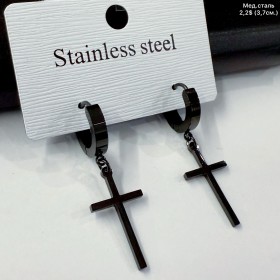 Сережки мед.сталь 10696 (3,7см.)